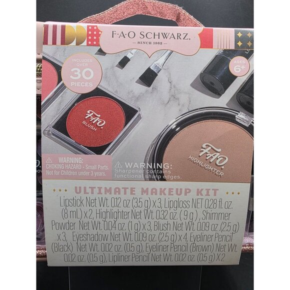 FAO Schwarz Ultimate Makeup Kit 30-Piece Set Includes Lipsticks Eyeshadows Blush - Picture 2 of 8